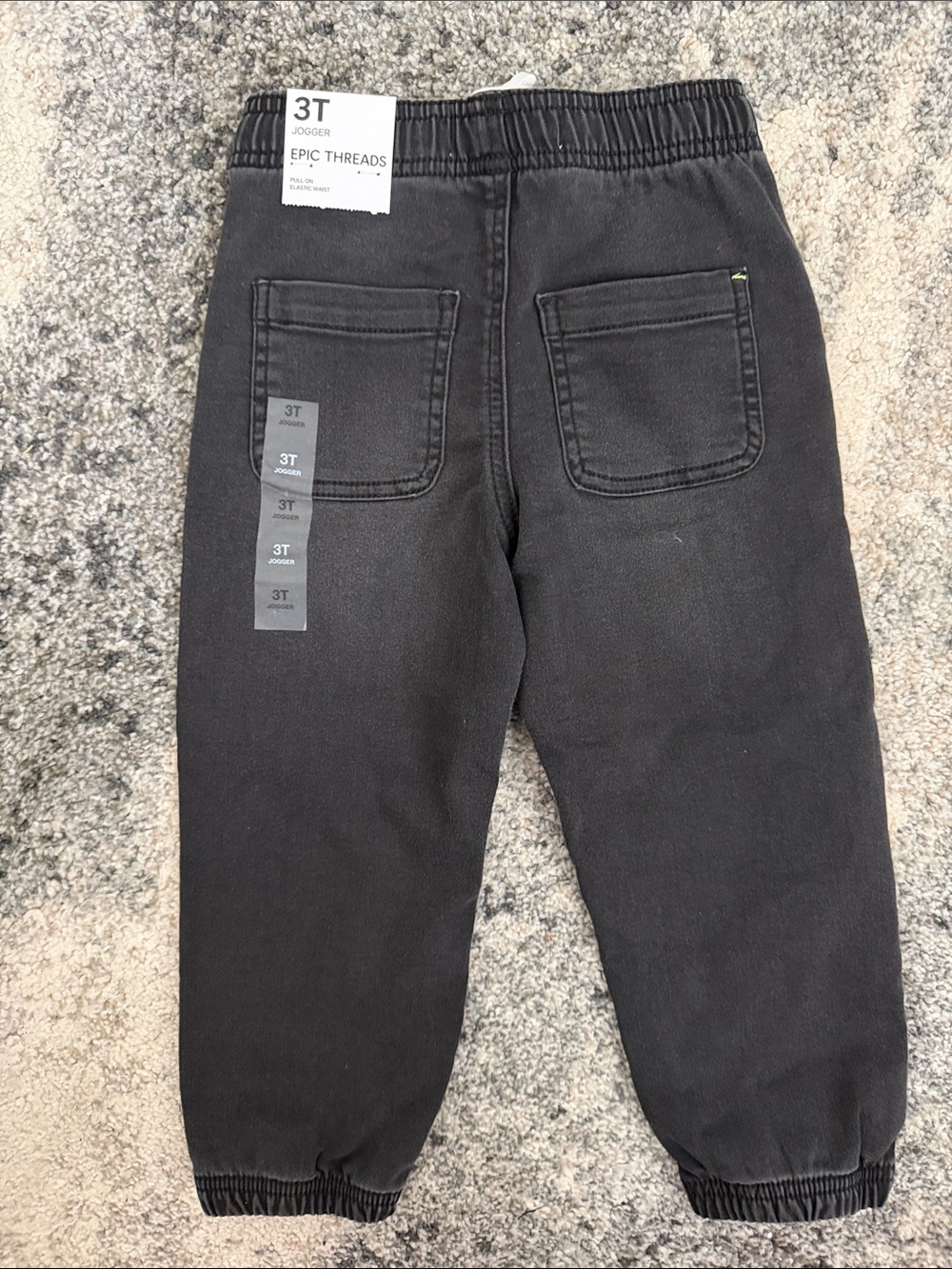 Epic Threads Black Relaxed Jogger Jeans for Toddler